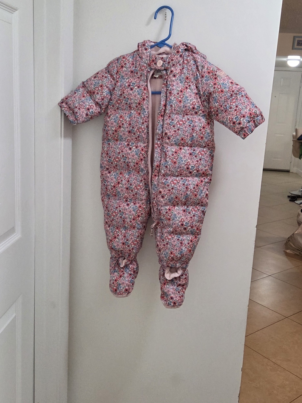 Baby Gap Pink Floral Infant Snowsuit One-Piece